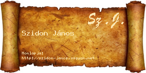 Szidon János névjegykártya
