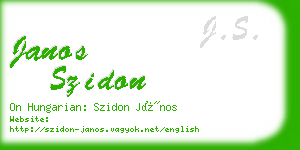 janos szidon business card